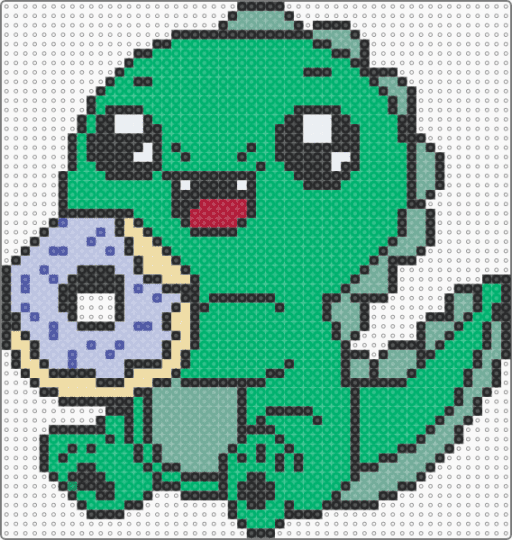 Donut Dino - dinosaur,donut,cute,kawaii,animal,cartoon,food,green,dino,donut lover,sugar rush