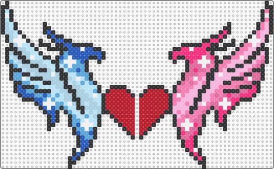 Illenium couple blue & pink (red heart) - light blue,pink,illenium,love,heart,blue,hmong,couple,rave