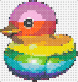 rainbow duck - rubber duck,animal,rainbow,playful,cheerful,colorful,joy,splash,vibrant,yellow