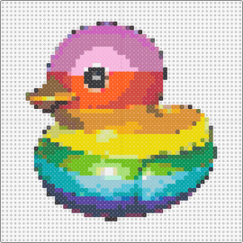 rainbow duck - rubber duck,animal,rainbow,playful,charm,cheerful,colorful,joy,splash,vibrant,yellow