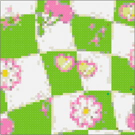 2 - flowers,checkered