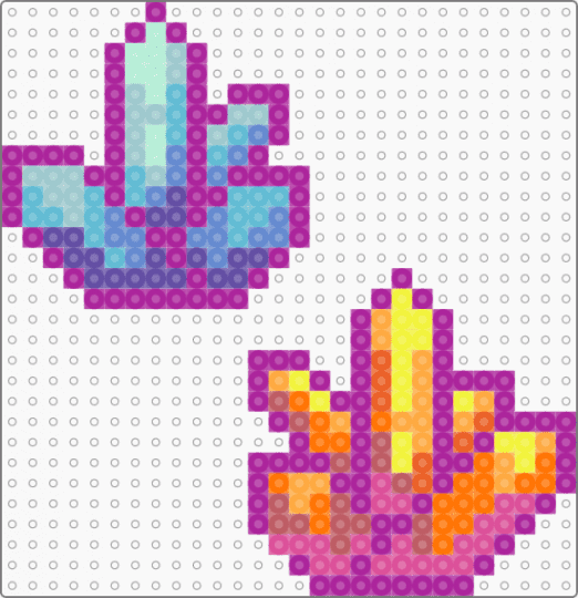 Cristal - orange,pink,light blue