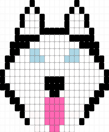 Husky - white,light blue,pink
