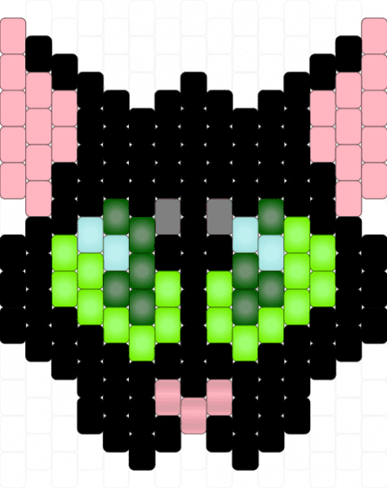 kitty cat - black,pink,green