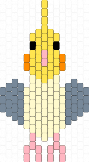 cockatiel heart wings - yellow,gray