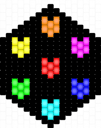 The 7 Human Souls (beads) - black,orange,yellow,purple,colorful,undertale