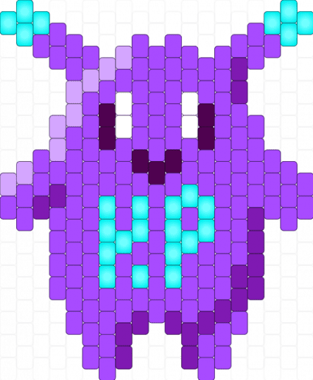 KP (site mascot) - purple,kandi pad,doll,charm