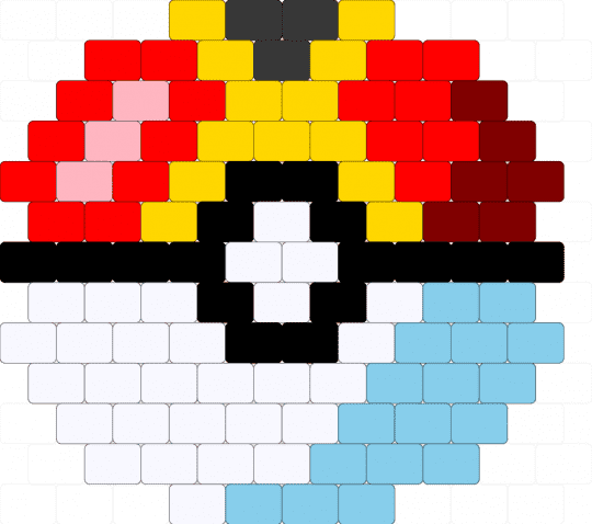 Repeat ball - yellow,red,light blue,pokemon,pokeball