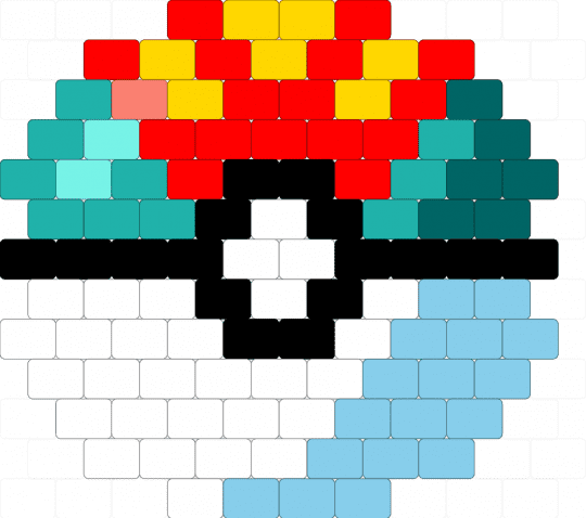 Lure ball - red,teal,light blue,pokemon,pokeball