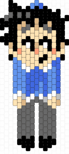 Wallace Wells dangler (remix) - gray,beige,scott pilgrim,character