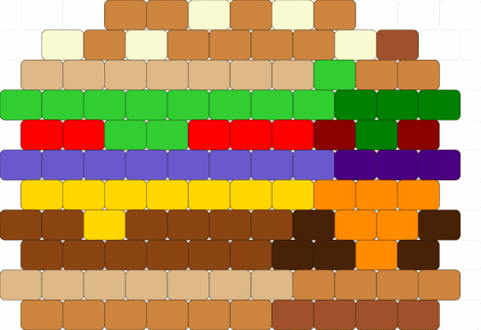Burger 🍔 - beige,green,orange,red,food
