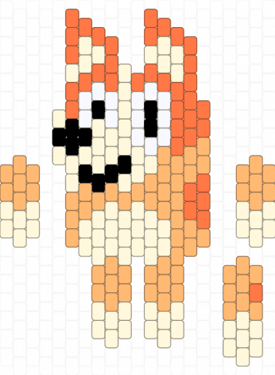 Bingo Heeler full body - orange,white,cartoon,dog,bluey