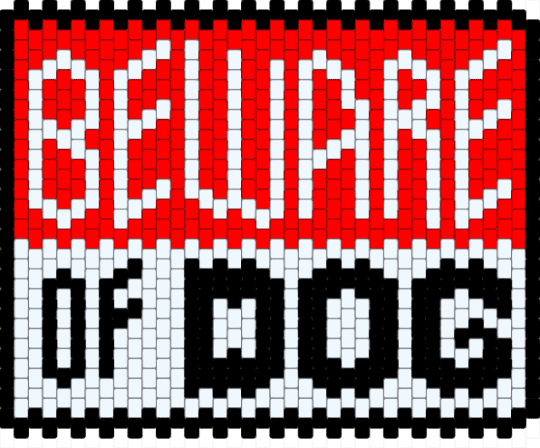 BEWARE OF DOG - white,red