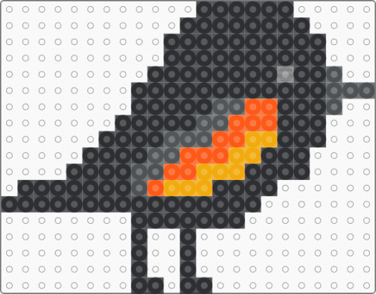 Red Winged Black Bird - black,orange
