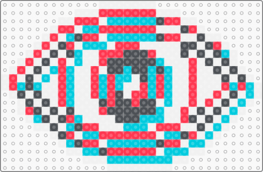 Glitchy Eye - red,light blue