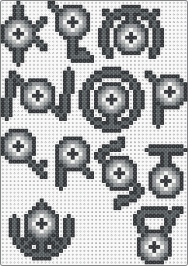 Pokemon Unown K-V - pokemon,text,gaming,video game,black,pink