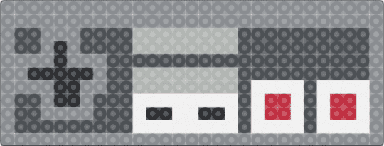 NES - nes,controller,game,console,gaming,video game,gray,cotdretro,retro,80s,vg,perler,easy,nintendo