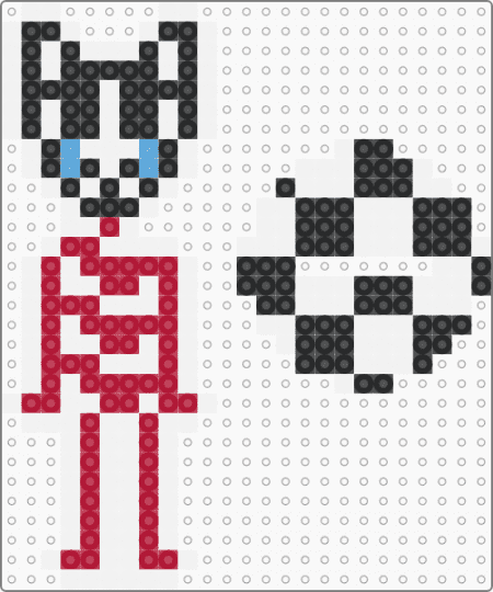 Gangle (Stands!!) - white,red,gangle,tadc,theamazingdigitalcircus,ribbon,mask,sad