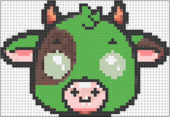 Green Cow - brown,green,beige
