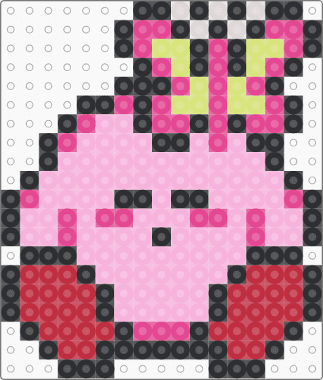 Sleeping Kirby (Perler) - pink,kirby,nintendo,butterfly,cute