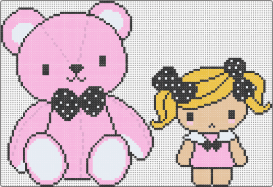 LouLou & raspberry - pink,cute,doll,teddy,bear,animal,bows
