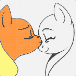 applersarity - applejack,rarity,mlp,my little pony,affection,kiss,orange