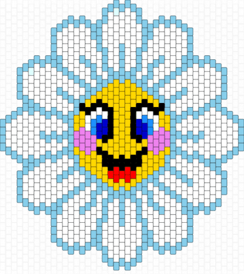 Smiling Daisy - light blue, white, yellow