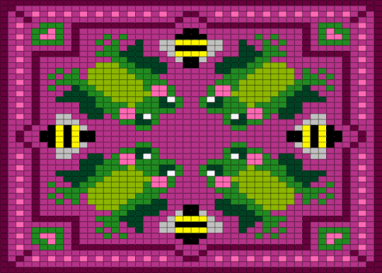 Frogs & Bees Mandala - pink