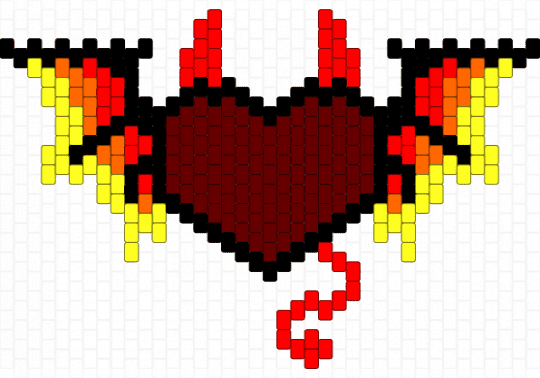 Demon Heart - brown, heart, red