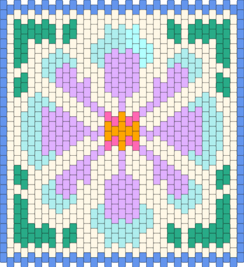 Flower again - light blue, pink