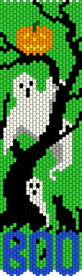 Ghosts Halloween Banner - ghost, green, halloween
