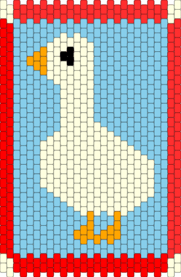 Goose Panel - red,light blue,goose,animal,panel