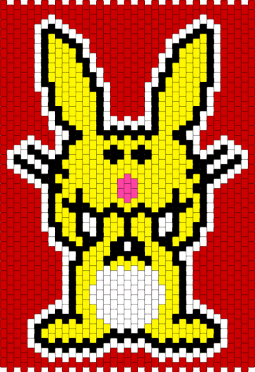 It’s Happy Bunny Medium Panel - red, yellow