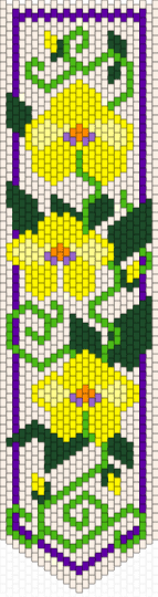 Yellow Flower Vine Banner - banner, flower, green, white, yellow