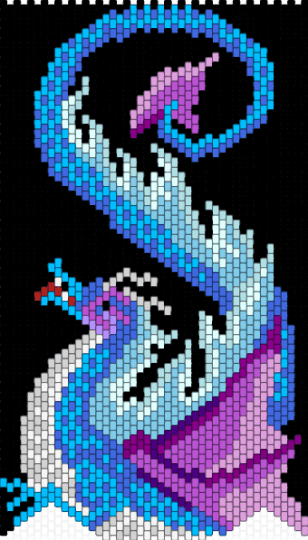 Blue Dragon Banner - black,light blue,blue,pink,banner,dragon