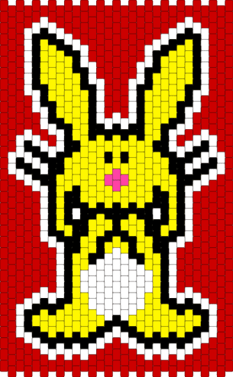 It’s Happy Bunny Small Panel - red, yellow