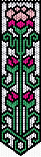 Pink Flower Banner - flower, green, pink