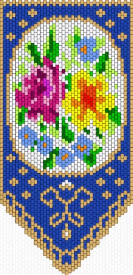 Flowers Banner - orange,blue