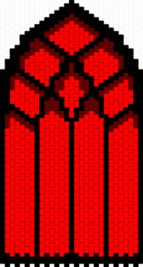 Gothic Cathedral Window Panel - cathedral, gothic, red, stained glass, window