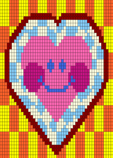 Smiley Heart Banner - pink,orange,yellow