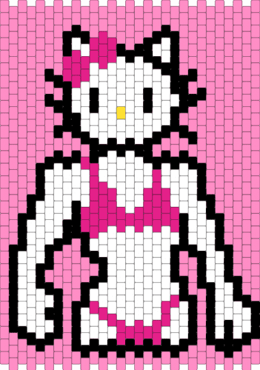 Fixed Buff Hello Kitty Peyote Panel - buff, hello kitty, hellokitty, pink