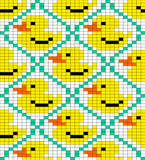 Duck pattern - duck, yellow