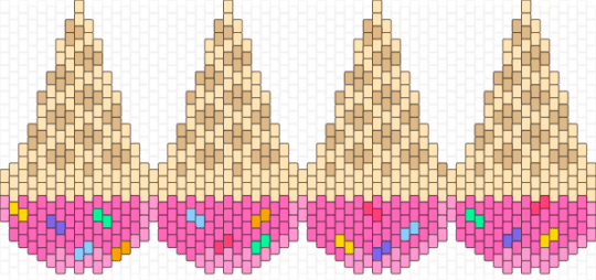 Ice Cream Cone #2 - beige, pink