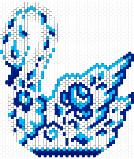 Swan - light blue, purple