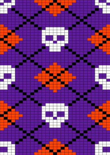 Halloween argyle 2 - argyle, halloween, purple, skull