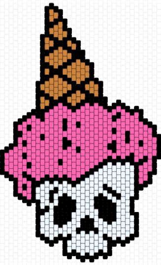 Skull Ice Cream - pink,skull