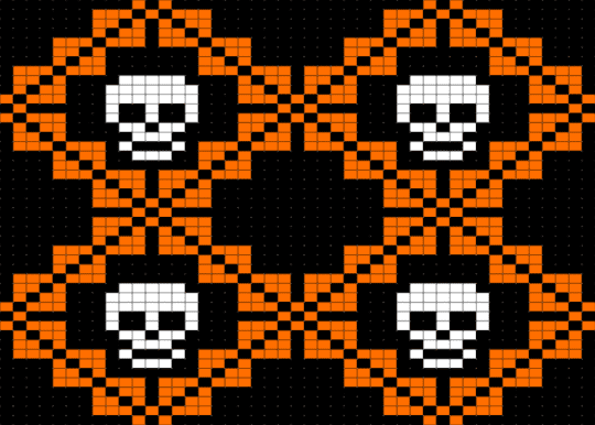 Halloween Skulls Pattern - orange