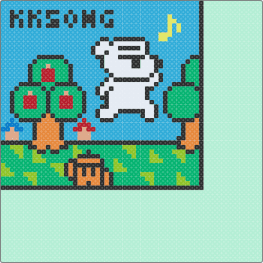 KK Song (Animal Crossing) - light blue,green,animal crossing,video game,dog,white,kk slider,animal,blue