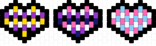 Non-binary, Genderfluid & Transgender hearts - black,purple,pink,nonbinary,genderfluid,transgender,pride,flag,heart,charm