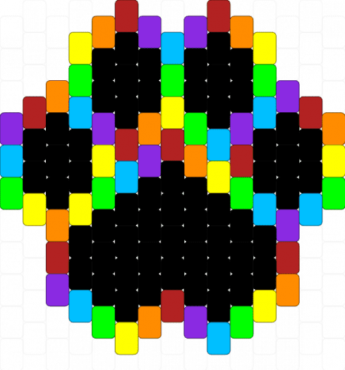Rainbow paw - black,orange,green,purple,colorful,paw,animal,rainbow,red,yellow,blue